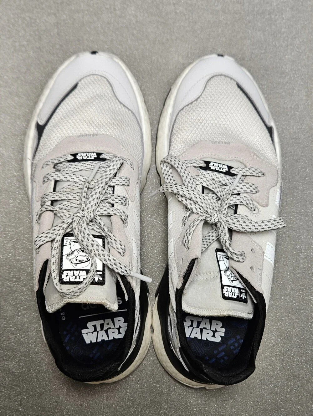 Adidas Star Wars Nite Jogger Stormtrooper Sneakers Mens 10 White Black